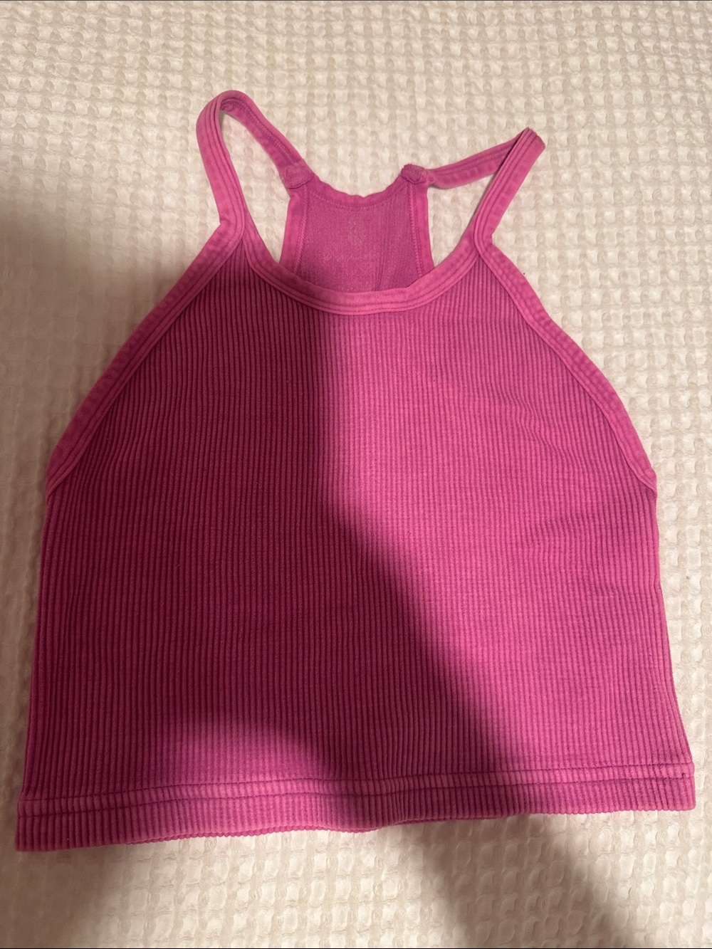 FP Movement by Free People Ribbed Crop Tank in Bright Pink